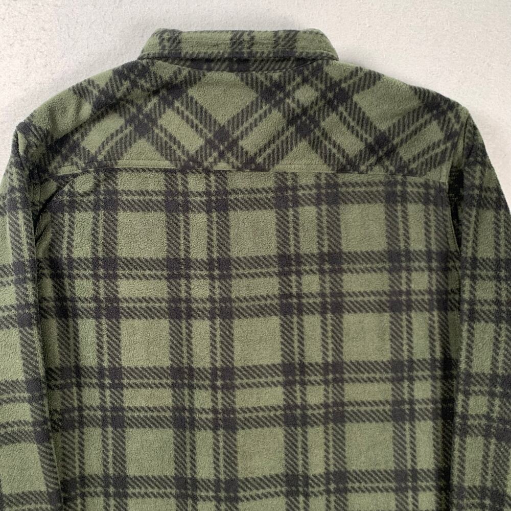 O'neill Shirt Mens Large Super Fleece Icecap Flannel Snap Button Plaid Green - Picture 7 of 10